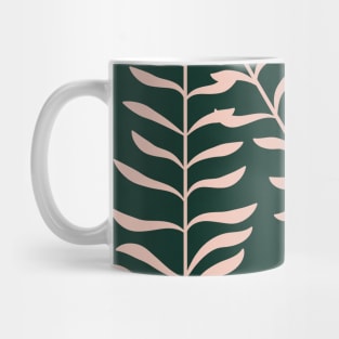 Alphabet N Botanical, Forest Green Background Mug